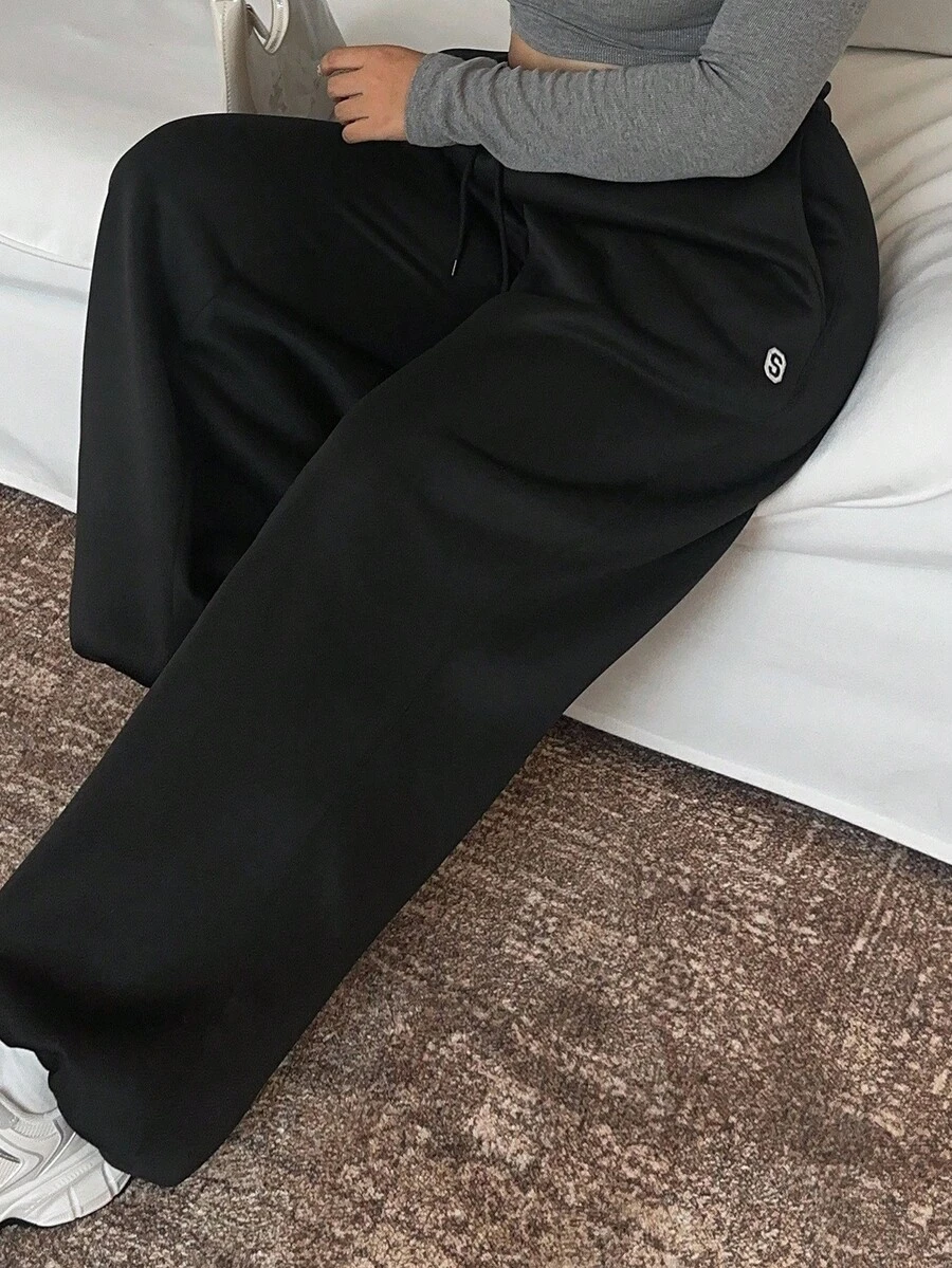 Dazy Plus Elastic Waist Casual Loose Lantern Pants, Thermal Lined, Thick, Plus Size Women, Autumn/Winter Sweatpants