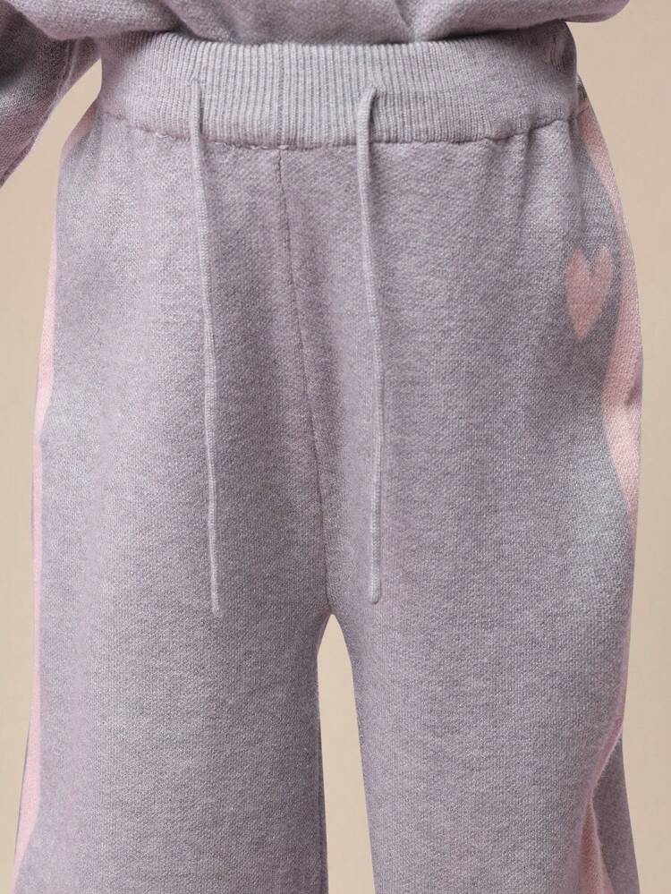 Oversized Sweatshirt And Jogger Co-Ord With Heart Print