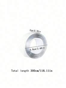 1PC Nano Double-Sided Tape High Viscosity Invisible Adhesive Tape Thick Acrylic Gel Home Bathroom Decor Wall Mounting No Residue Removable Reusable Waterproof For DIY Crafts Office Organization