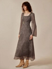 Florisole Modisches Retro-Volldruckkleid für Damen