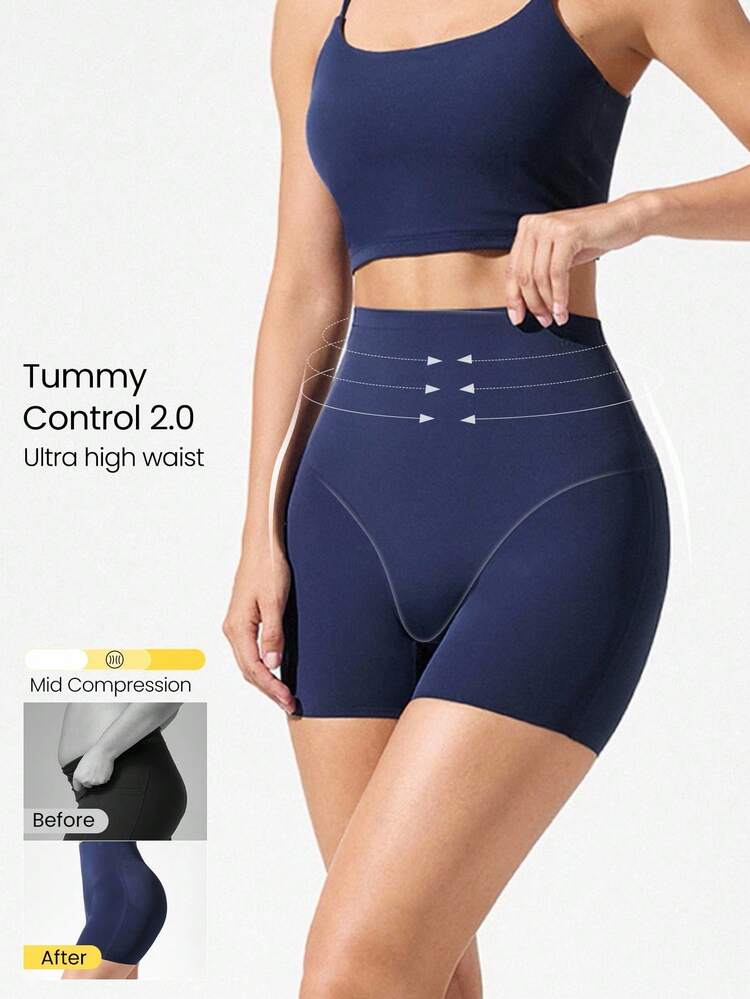 1 Pack Tummy Control Core Support Sweat-Wicking Ultra-High Waist Shapewear Shorts Underwear Daily Casual Wear