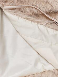 SHEIN MOD Women's Fashionable & Elegant Faux Fur Coat, Autumn Winter, Halloween , Christmas Party, New Year Women's , Thanksgiving, Party , Elegant For Party, Luxury, Women's Winter Coat, Tie Front, - Apricot - View 11