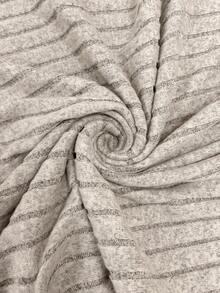 Elenzga 女士优雅时尚通勤休闲舒适迷人复古温柔浪漫长袖拼接毛绒袖口和领口装饰腰部修身纯色连衣裙 - 杏色 - 查看 5