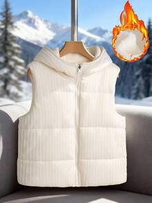 GlowEve 女士针织绞花绗缝无袖背心夹克，优雅适合日常通勤、商务、法式浪漫约会、派对、圣诞节、秋冬，杏色、象牙色，常规版型