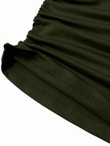 Glamine Charm Áo hai dây không tay màu tối thanh lịch dành cho nữ dự tiệc Giáng sinh, mùa đông. - xanh quân đội - Xem 8