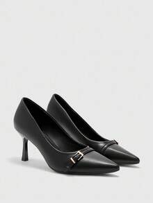 CUCCOO BIZCHIC Black Pointed Toe High Heel Pumps, Sexy Stiletto Heels For Women, Suitable For Outdoor, Commute, Party, Banquet For Christmas Spring Shoes - Black - View 6