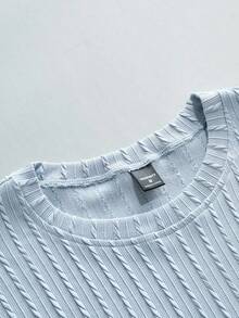 Manfinity Homme Plus Size Men's Casual Solid Color Short Sleeve T-Shirt, Summer