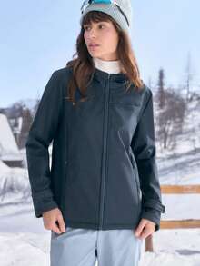 In My Nature Women's Solid Color Long Sleeve Hooded Casual Jacket With Zipper Pockets – Stylish And Versatile Outerwear - Blue - View 1
