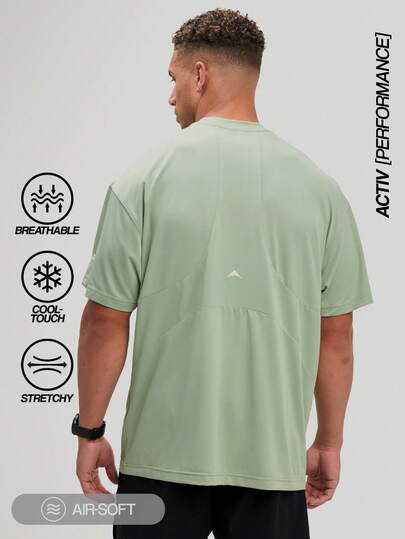 透气速干轻便夏季户外短袖男式运动T恤