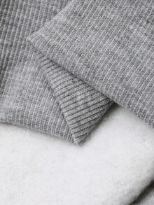 DAZY Men's Thermal-Lined Grey Utility Pocket Drawstring Hem Pullover Sweatshirt Set, Autumn/Winter - Grey - View 8