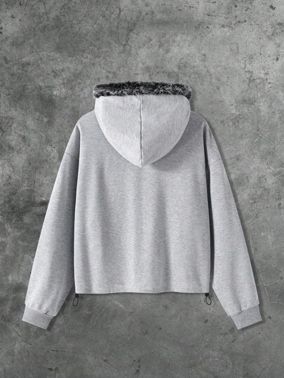 Street Life Men's Hooded Sweatshirt With Fur Collar, Suitable For Autumn/Winter