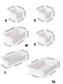 Boîte de rangement en plastique blanc 4 6 5 9 pièces Ensemble d'organisateurs à tiroirs Plateau multifonctionnel pour salle de bain, coiffeuse, maquillage, cosmétiques, chambre, cuisine, bureau, petits outils. Solution de rangement et de décoration pour la maison - Blanc - Voir 14