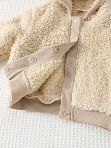 Cozy Pixies Baby Girl/Boy Thick Thermal Lined Hooded Long Sleeve Zip-Up Jacket, Warm Winter Coat - Apricot - View 7