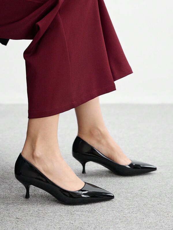 CUCCOO BIZCHIC Damskie czółenka na średnim obcasie ze szpiczastym noskiem, eleganckie, codzienne, wygodne, wsuwane, odpowiednie do pracy, dojazdów do pracy, na randkę, imprezę, wesele, na oficjalne okazje