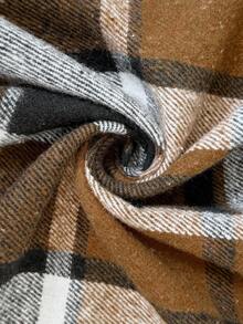 SHEIN PETITE 2件套：长袖棕色格子夹克和裙子 - 彩色 - 查看 5