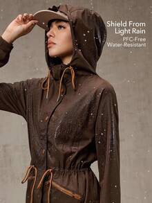 OutZeal 女式无 PFC 防水抽绳腰部拉链口袋户外外套徒步露营秋冬