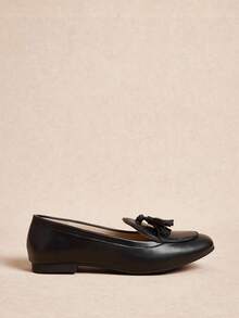 Rosivie Giày ba lê kim loại khóa chéo màu xanh satin dễ thương mới cho nữ mùa xuân, giày bệt nữ thanh lịch ngọt ngào cỡ lớn - màu đen - Xem 4