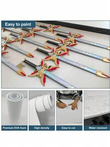 EVA Foam Roll - 2mm-10mm Thick White Craft Foam Sheets - 15" X 39" Large Cosplay Foam Sheet - Ultra High Density 86 Kg/M³ - Pliable & Elastic For Craft Projects Costume Cosplay Foam - By Biguphate - White - View 6