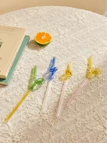 1 Ống hút thủy tinh Borosilicate | Bộ ống hút chịu nhiệt tái sử dụng | Dụng cụ pha chế cocktail & quầy bar thổi thủ công | Đồ uống thẩm mỹ cho gia đình & quán cà phê | Ống hút nhiều màu sắc, hình hoa, dài & mỏng tái sử dụng - Nhiều màu - Xem 2