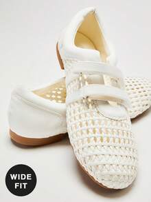 Solezae 设计师灵感女士宽版芭蕾平底运动鞋 - 休闲混合款 | 透气编织设计 | 全天云端舒适