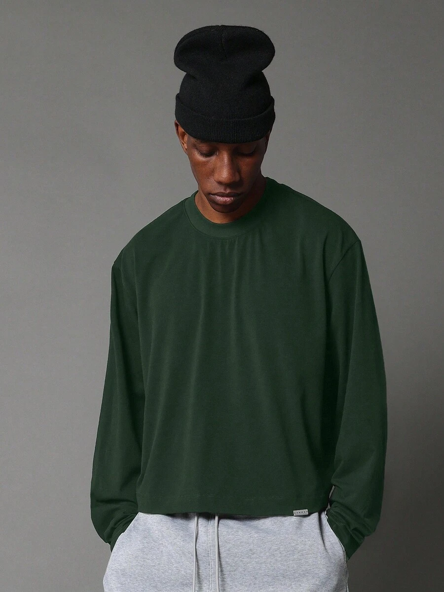 Áo len dài tay cổ tròn dệt kim SUMWON, áo len mùa đông dệt kim kiểu dáng casual, kiểu dáng bán chạy INS, chất liệu dày dặn thoải mái mang lại sự ấm áp tối đa, trang phục gia đình đồng bộ cho các cặp đôi, phối đồ thời trang, bộ đồ gia đình ấm cúng, hoàn hảo cho trang phục thường ngày và ngày lễ. - Màu xanh lá cây đậm - Xem 1