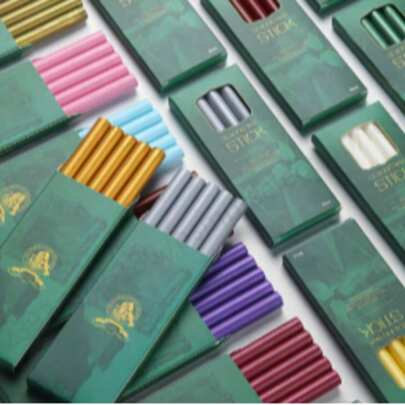 5 件用于邮票的封蜡棒，多色蜡棒，火漆封印蜡 - 优质塑料封印蜡条，适用于邀请函、信件、信封 - 直径 1.1 厘米盒装 - 适合手工艺和 DIY 爱好者