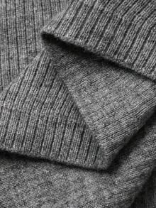 Livesso Women's Slim Fit Business Casual Solid Color Half-Placket Pullover Sweater Dress, Suitable For Office Wear In Autumn And Winter - Grey - View 8