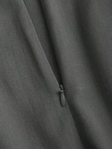 Sweetra 女士优雅通勤风 A 字裙，垂坠设计显瘦效果，适合春秋季 - 深灰色 - 查看 3