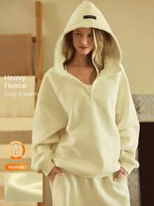 GLOWMODE Heavyweight Fleece Oversized Hoodie Jacket Thick Thermal Warm Winter - Yellow - View 8