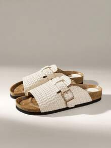 Solecia Women's Fashion Flat Sandals, Summer Beach Holiday Outdoor Slippers Summer Shoes - Apricot - View 2