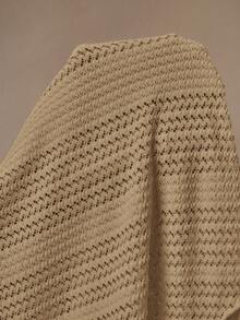 AKNOTIC Business Casual Men's Knitted Jacquard Crochet Combination Short Sleeve T-Shirt, Suitable For Summer, Vacation, Casual Wear, Party, Couple, Men's Gift, Father's Day Gift - Brown - View 8