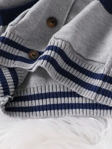 SHEIN Playful Pals 2pcs Baby Boys Knitted Cardigan Sweater & Solid Color Pants Set, Versatile Outfit For Casual Wear, Suitable For Autumn/Winter Fall