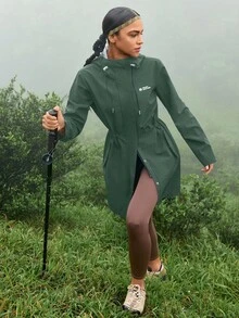 In My Nature 女式前拉链长袖口袋休闲户外连帽雨衣徒步旅行女装