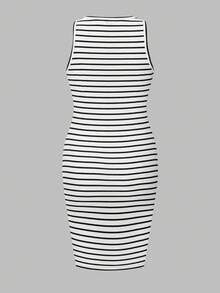 Modmama 孕妇装圆领休闲无袖连衣裙 - 藏蓝色 - 查看 7