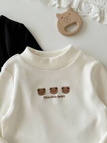 Cozy Pixies 2pcs Baby Boy Cartoon Animal Print Thermal Lined Crew Neck Long Sleeve Sweatshirt Set Baby Tops Baby Bear Clothes Baby Undershirts Neutral Baby Clothes Unisex Baby Shirt Sets - Multicolor - View 9