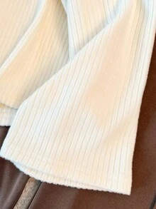 Franclia 女士优雅知性长袖开衫和裤子两件套，秋冬时尚穿搭 - 杏色 - 查看 7