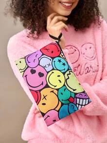 SmileyWorld® | SHEIN 1 Túi đựng mỹ phẩm nhẹ, in họa tiết hoạt hình, thích hợp để đựng mỹ phẩm, văn phòng phẩm, đồ dùng hàng ngày, thiết bị điện tử, rất tiện dụng khi đi làm, đi học, du lịch, phù hợp cho cả nam và nữ, học sinh. - Nhiều màu - Xem 4