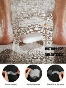 24pcs Anti Slip Shower Stickers Bathroom Anti-Slip Strip Peva Transparent Bathtub Anti-Slip Sticker Tape For Bathroom Tub Floor And Shower - Clear - View 3