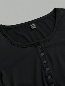 SHEIN EZwear 2 chiếc áo len cardigan tay dài màu đen và nâu dành cho nữ, phù hợp cho mùa thu/đông - Nhiều màu - Xem 5