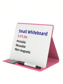Leather Desktop Whiteboard - Dry-Erase Memo Board For Office, Home & Students, Portable Writing Message Board,Can Be Used For Work, Study, Drawing, Daily Notes,Three Adjustable Support Angles(Free A Whiteboard Marker And A Dry Erase Cloth),School Supplies,Back To School