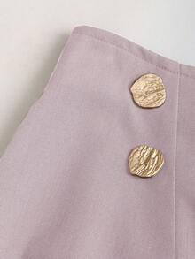 Sweetra 女士优雅通勤A字裙，垂坠修身效果，春秋季 - 淺粉色 - 查看 5