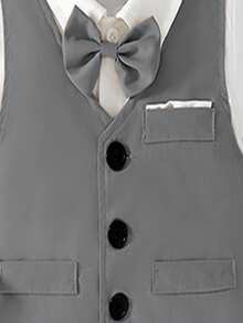 男婴绅士背心和裤子套装 - 淺灰色 - 查看 3