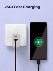 25W Fast Charger, EU Plug PD Charging Adapter, Compatible With Apple, And Other Smartphones Nan Fast Charging
