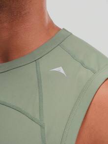 ARC Activewear 夏季男士无袖背心跑步健身运动背心，高弹透气吸汗，圆领背心 - 綠色 - 查看 4