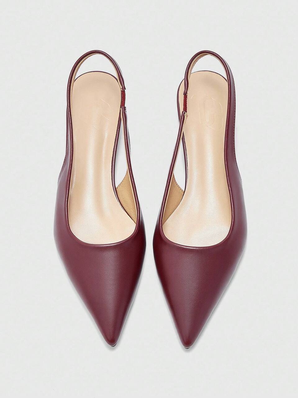 CUCCOO BIZCHIC Women's Pointed Toe Low Heel Flat Slip-On Shoes, Burgundy, Versatile & Comfortable For Work And Commute For Christmas Spring Shoes
