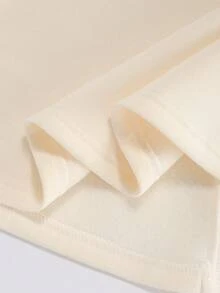 GlowEve 女士针织金色拉链装饰连帽卫衣连衣裙，法式休闲日常通勤时尚法式优雅街头复古百搭假日商务奶油米色/象牙色长袖连衣裙，秋冬 - 杏色 - 查看 7