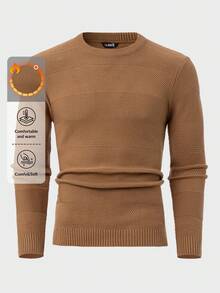RueChic Men Textured Casual AW Regular Sweater - Camel - View 1