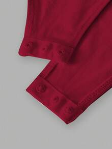 SHEIN Essnce Modische Lässig Business Outfit für Damen in Große Größen, 2-teilig, Schwarz, Burgund, Ankerrot, Mehrteiliger enger Jumpsuit mit Bodycon-Schnitt, Quadratischem Ausschnitt und Langarm