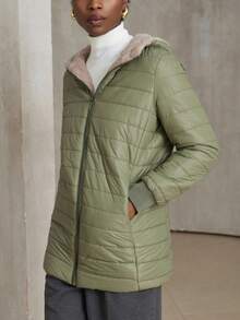 Aveloria Modichic 冬季休闲简约保暖连帽羽绒服 - 綠色 - 查看 7