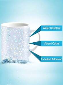 10 张全息贴纸，透明 A4 乙烯基贴纸，自粘防水透明膜，带有心形、雪花图案，11.8 x 8.3 英寸，可用于保护书籍、照片、明信片等。 - 彩色 - 查看 4